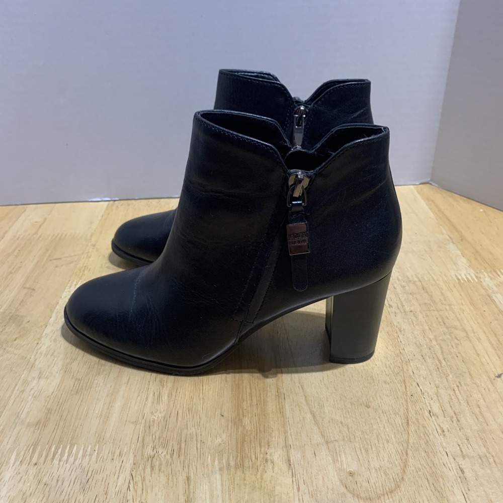 ALEX MARIE Ankle Women‎ Booties Black Leather Side Zipper Size 6M